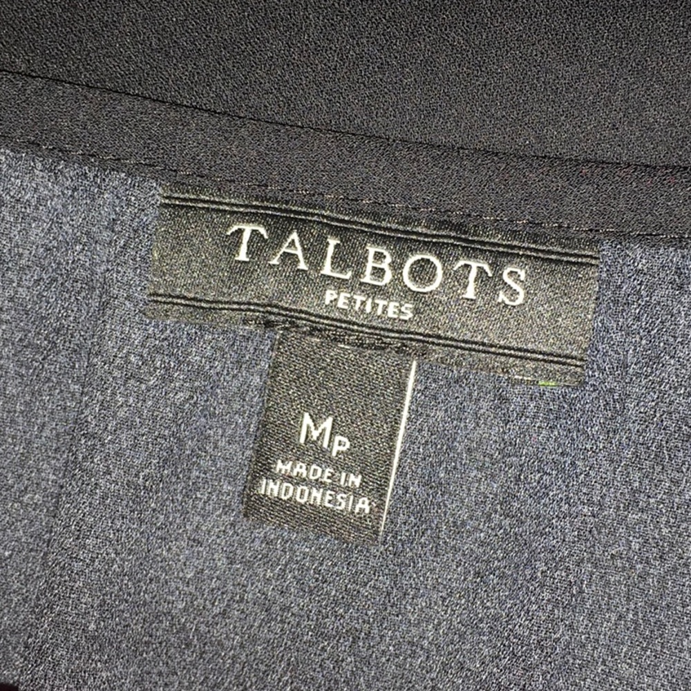 Talbots Flutter Cap V Neck Blouse - Picture 3 of 4